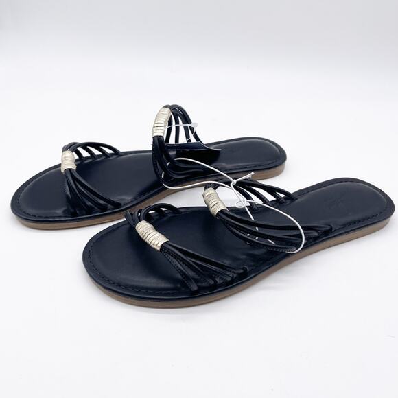 Universal Thread Women's Aura Two Band Slide Sandals Black Size 8.5 - Picture 2 of 6